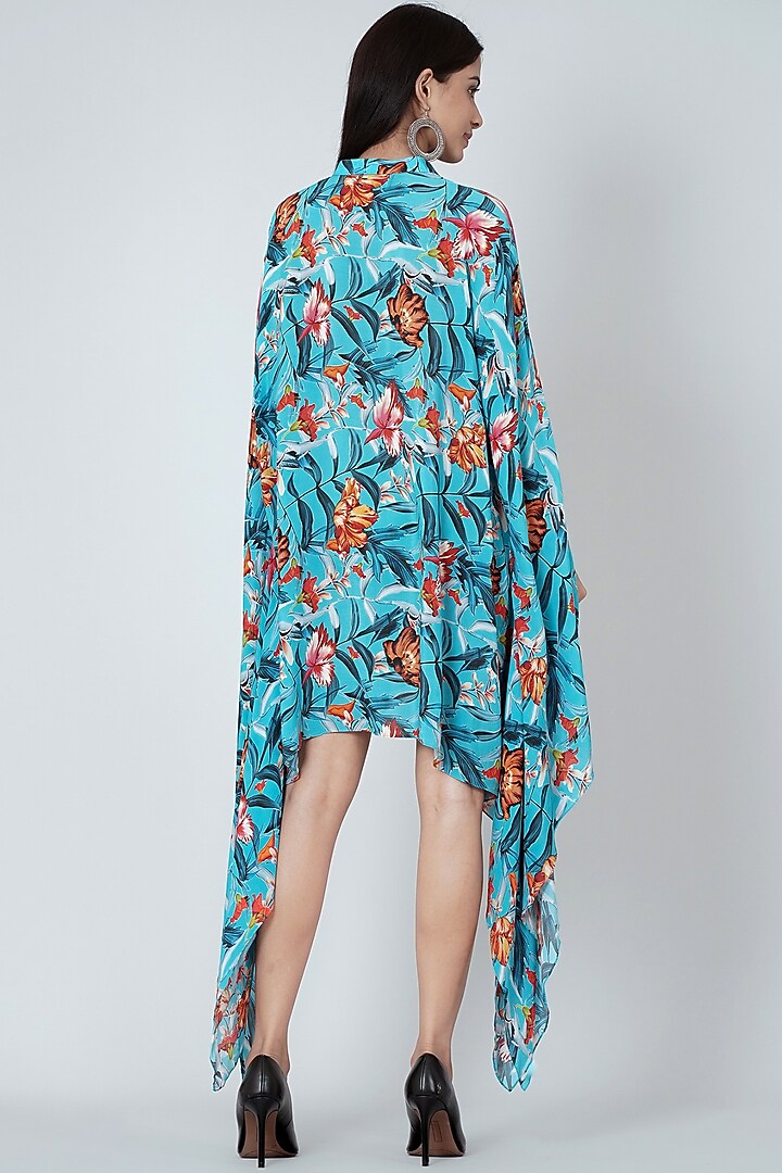 Sky Blue Tropical Printed Tunic by First Resort by Ramola Bachchan at Pernia's Pop Up Shop