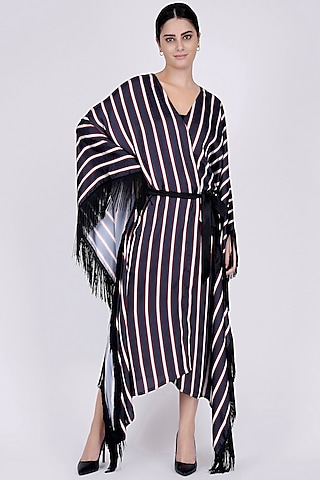 Dark Blue Printed Cover-Up by First Resort by Ramola Bachchan