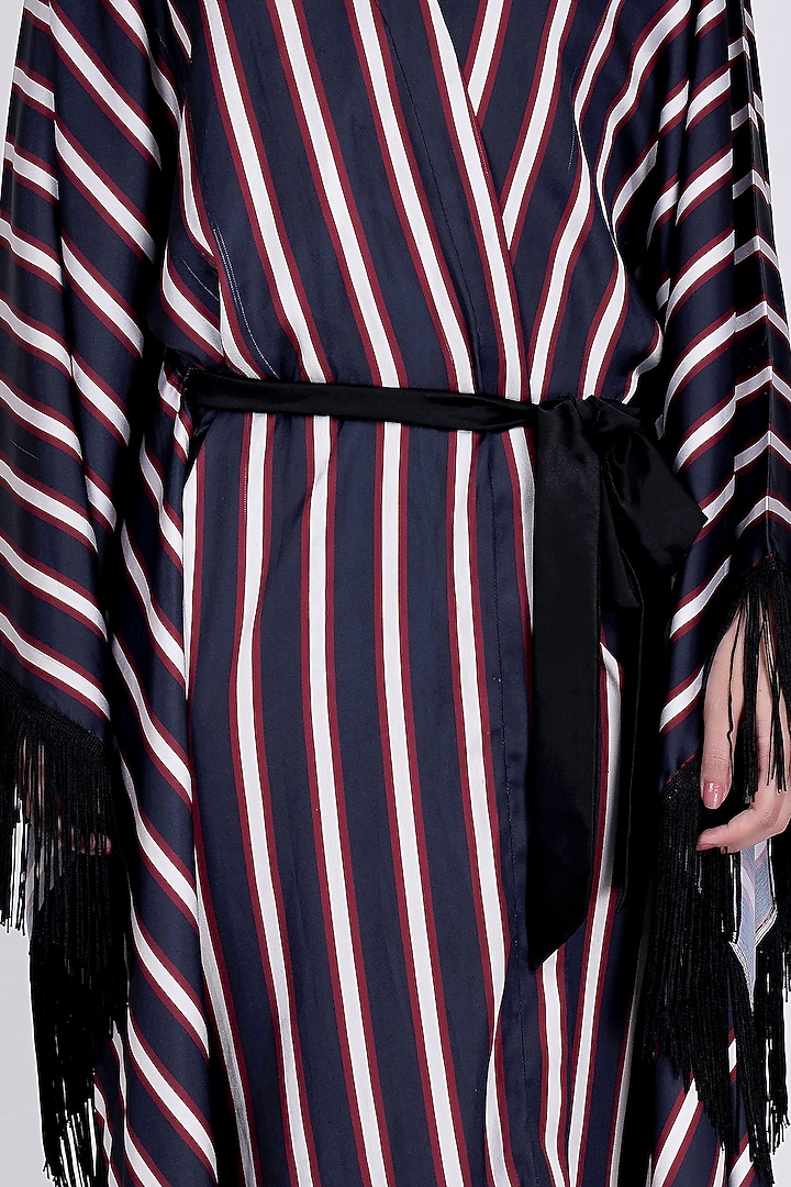 Dark Blue Printed Cover-Up by First Resort by Ramola Bachchan at Pernia's Pop Up Shop