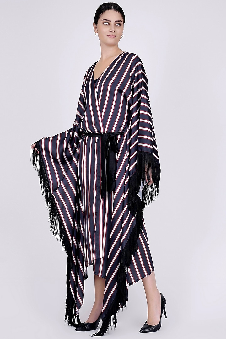Dark Blue Printed Cover-Up by First Resort by Ramola Bachchan at Pernia's Pop Up Shop