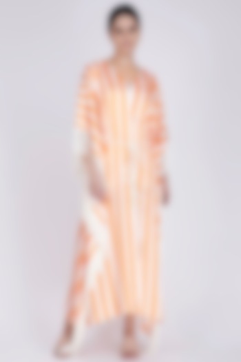 Orange Printed Cover-Up by First Resort by Ramola Bachchan at Pernia's Pop Up Shop