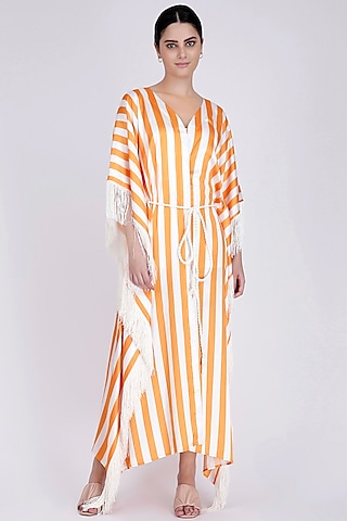 Orange Printed Cover-Up by First Resort by Ramola Bachchan