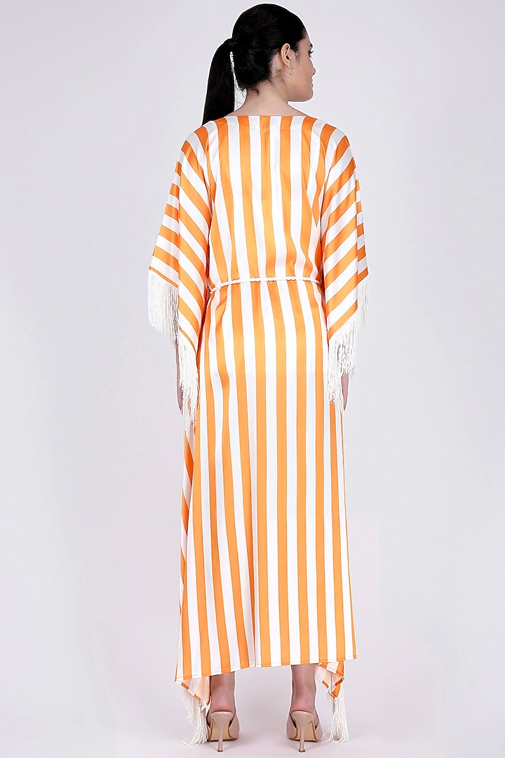 Orange Printed Cover-Up by First Resort by Ramola Bachchan at Pernia's Pop Up Shop