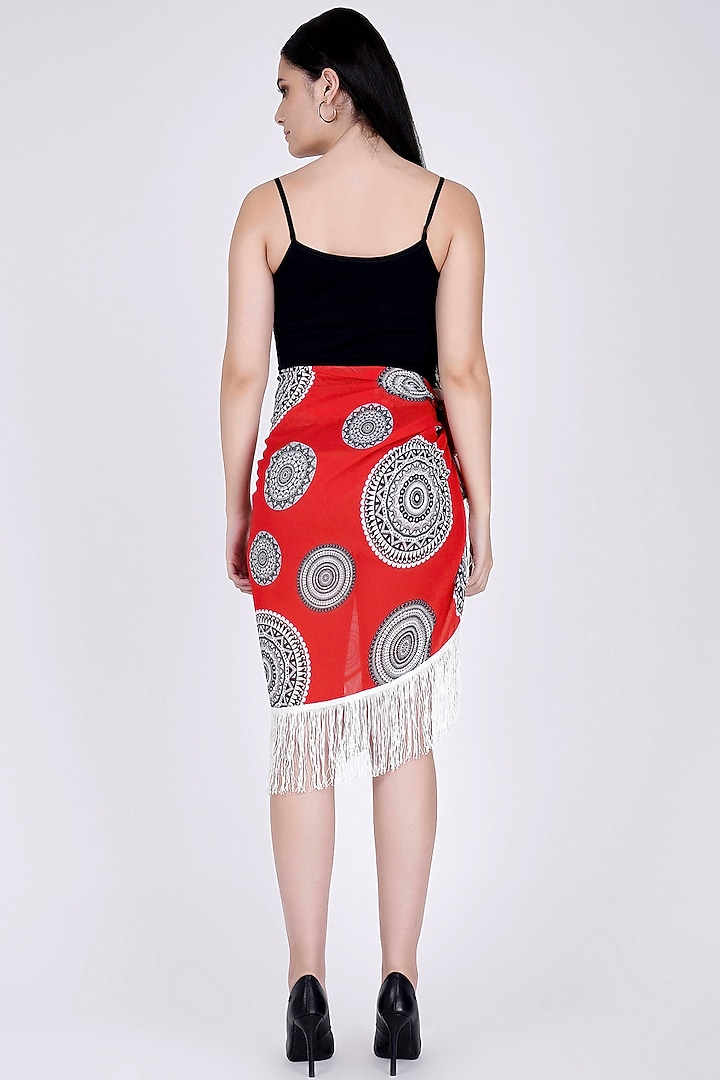 Red Printed Sarong by First Resort by Ramola Bachchan at Pernia's Pop Up Shop