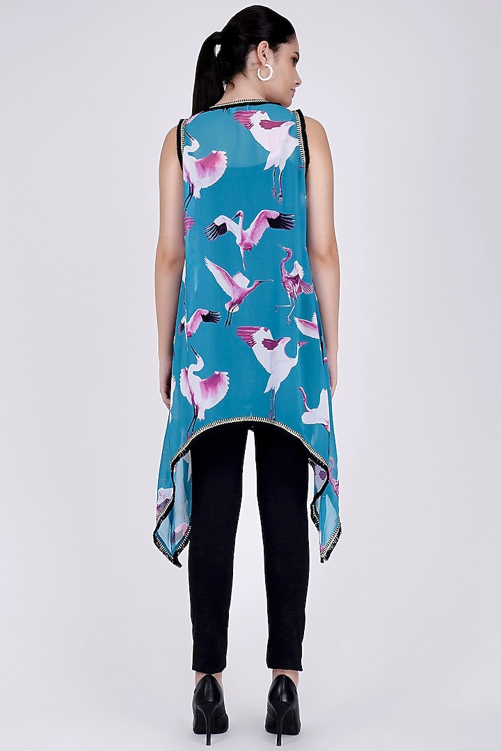 Blue Printed Shrug by First Resort by Ramola Bachchan at Pernia's Pop Up Shop
