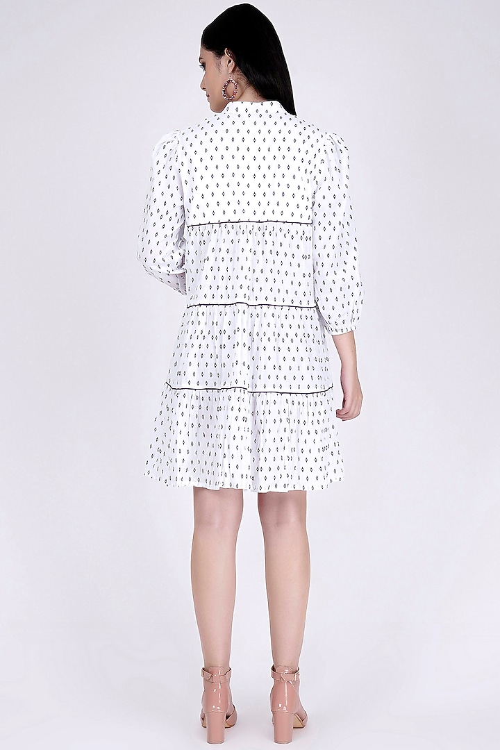 White Printed Summer Dress by First Resort by Ramola Bachchan at Pernia's Pop Up Shop