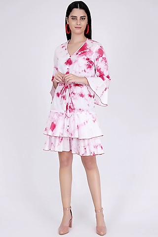 Pink Tie-Dye Printed Dress by First Resort by Ramola Bachchan