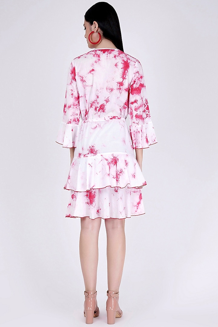 Pink Tie-Dye Printed Summer Dress by First Resort by Ramola Bachchan at Pernia's Pop Up Shop
