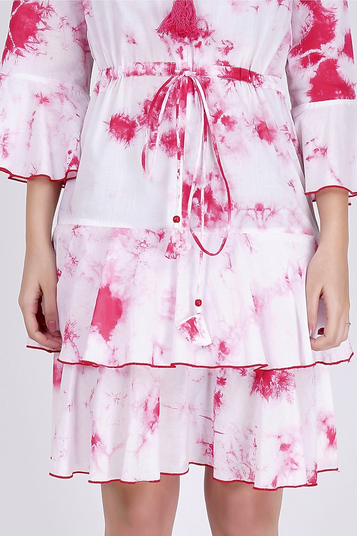 Pink Tie-Dye Printed Summer Dress by First Resort by Ramola Bachchan at Pernia's Pop Up Shop