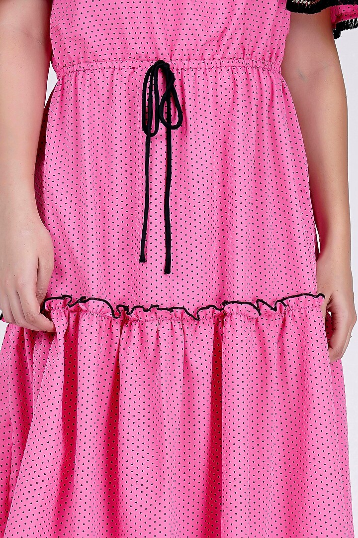 Pink Printed Off-Shoulder Summer Dress by First Resort by Ramola Bachchan at Pernia's Pop Up Shop