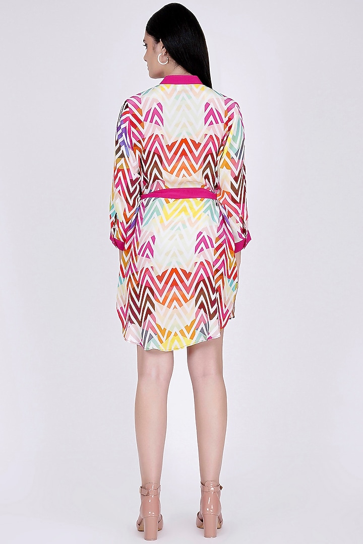 Pink & White Printed Summer Shirt Dress by First Resort by Ramola Bachchan at Pernia's Pop Up Shop