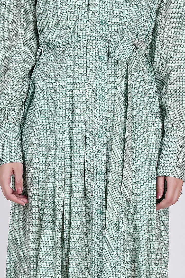 Green & White Printed Summer Dress by First Resort by Ramola Bachchan at Pernia's Pop Up Shop