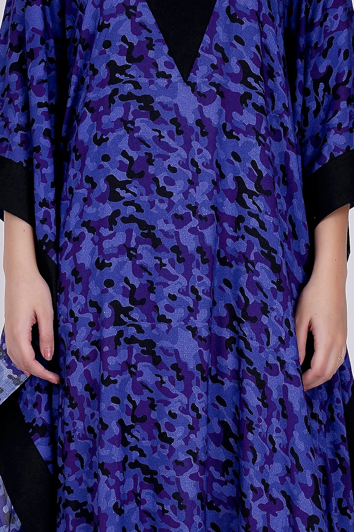 Blue Printed Kaftan by First Resort by Ramola Bachchan at Pernia's Pop Up Shop
