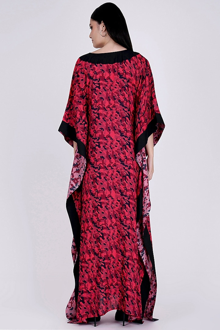 Red Printed Kaftan by First Resort by Ramola Bachchan at Pernia's Pop Up Shop