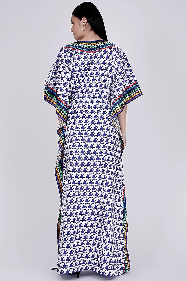 Blue & White Printed Kaftan by First Resort by Ramola Bachchan at Pernia's Pop Up Shop