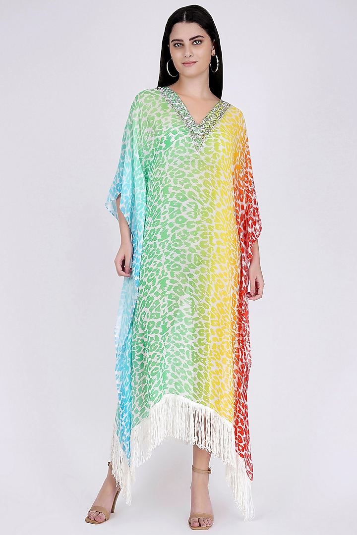 Multi-Colored Printed Kaftan by First Resort by Ramola Bachchan at Pernia's Pop Up Shop