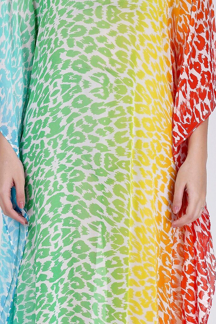 Multi-Colored Printed Kaftan by First Resort by Ramola Bachchan at Pernia's Pop Up Shop