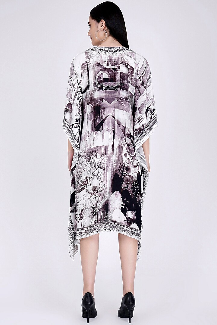 Black & White Abstract Printed Kaftan by First Resort by Ramola Bachchan at Pernia's Pop Up Shop
