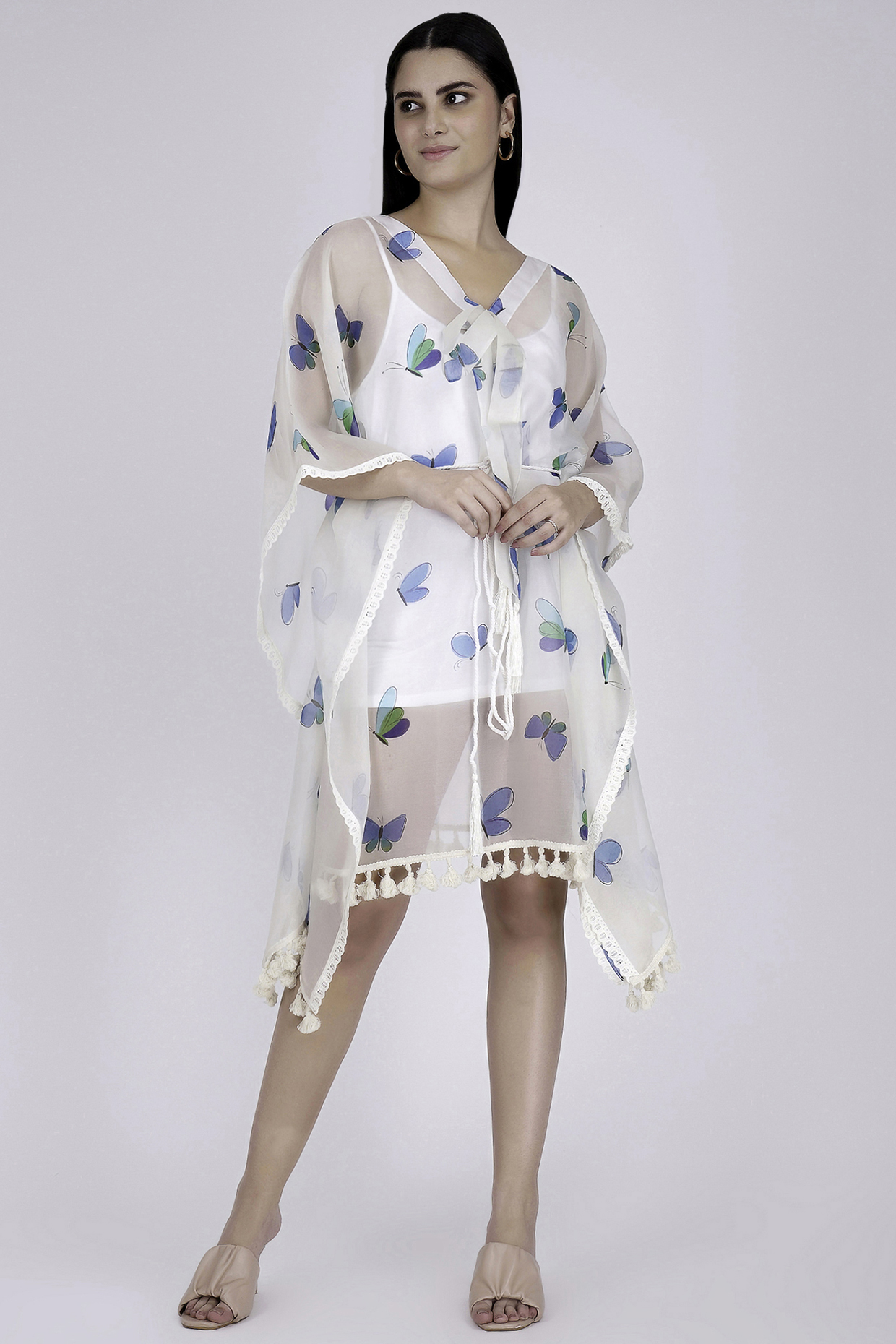 Aqua Printed Kaftan by First Resort by Ramola Bachchan at Pernia's Pop Up Shop