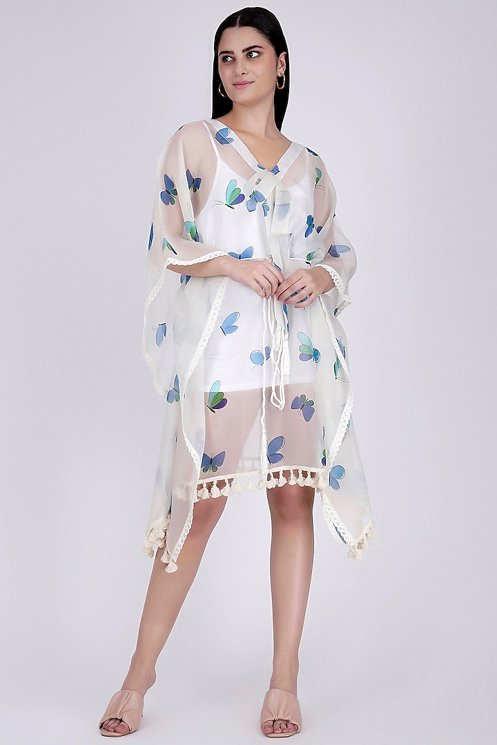 Aqua Printed Kaftan by First Resort by Ramola Bachchan at Pernia's Pop Up Shop