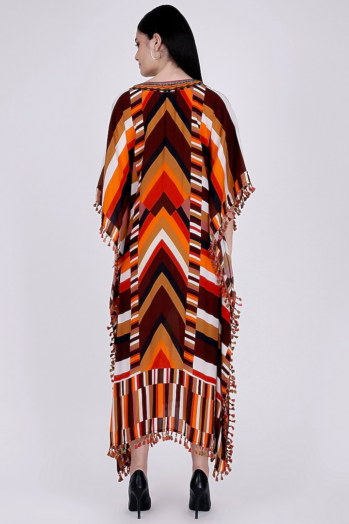 Brown Printed Kaftan by First Resort by Ramola Bachchan at Pernia's Pop Up Shop