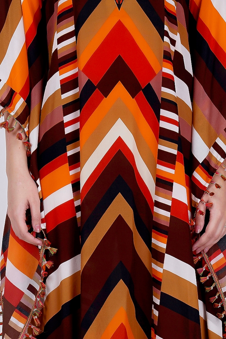 Brown Printed Kaftan by First Resort by Ramola Bachchan at Pernia's Pop Up Shop