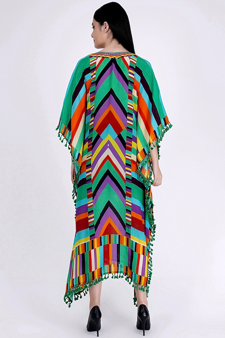 Mint Green Printed Kaftan by First Resort by Ramola Bachchan at Pernia's Pop Up Shop