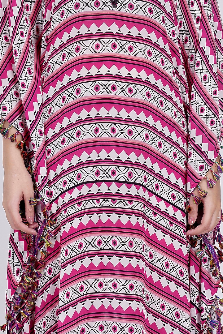 Blush Pink Aztec Printed Kaftan by First Resort by Ramola Bachchan at Pernia's Pop Up Shop