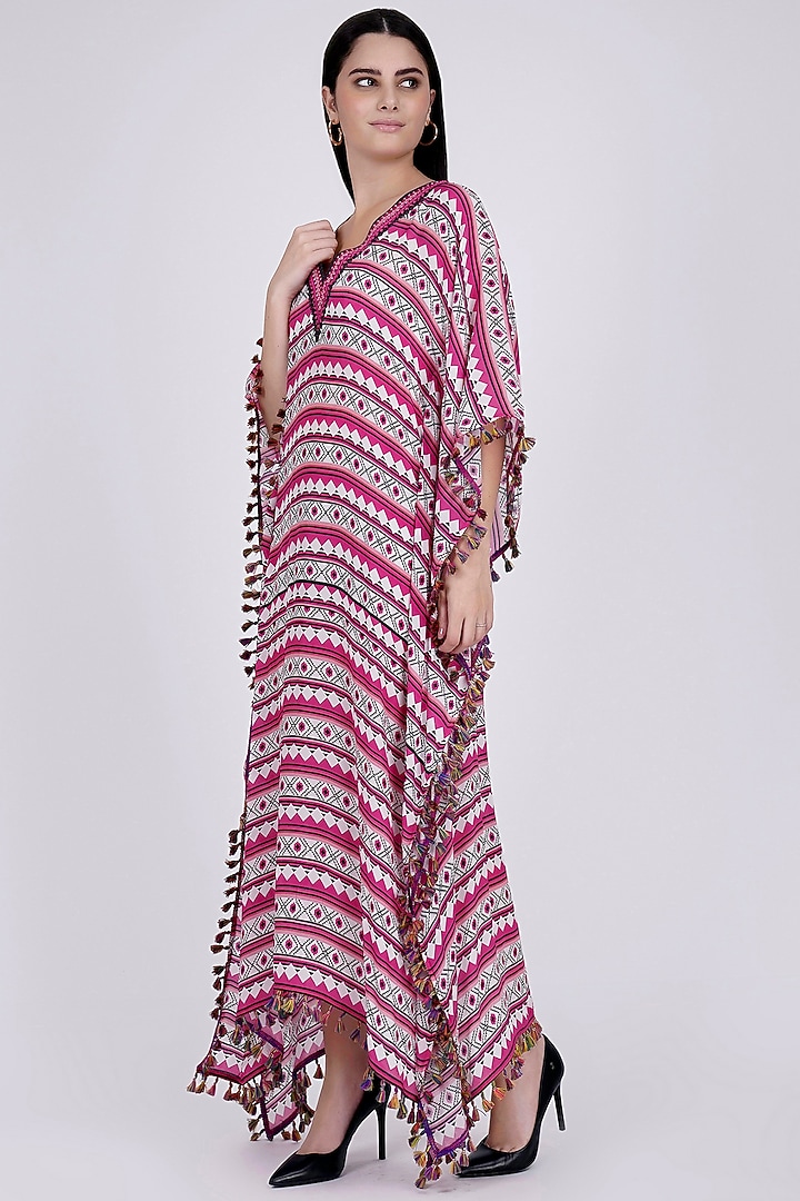 Blush Pink Aztec Printed Kaftan by First Resort by Ramola Bachchan at Pernia's Pop Up Shop