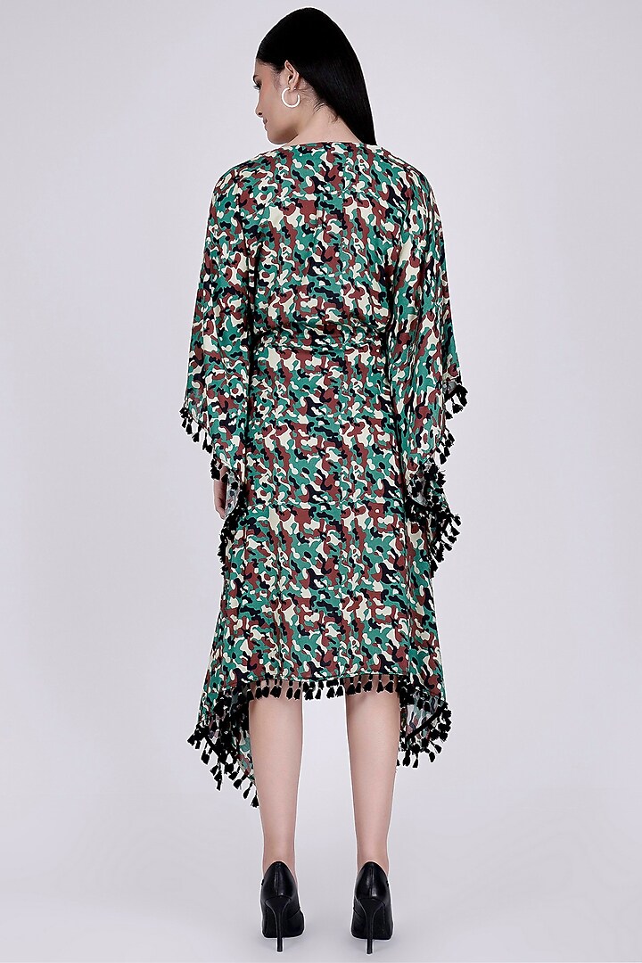 Emerald Green Digital Printed Kaftan by First Resort by Ramola Bachchan at Pernia's Pop Up Shop