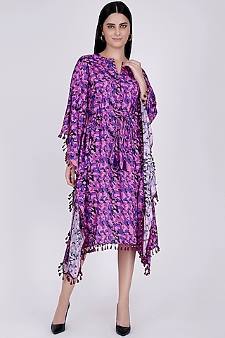 Purple Digital Printed Kaftan by First Resort by Ramola Bachchan