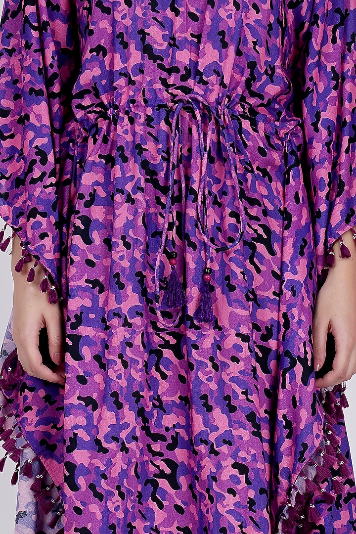 Purple Digital Printed Kaftan by First Resort by Ramola Bachchan at Pernia's Pop Up Shop