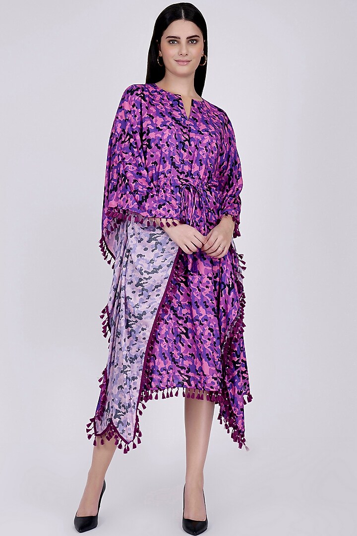 Purple Digital Printed Kaftan by First Resort by Ramola Bachchan at Pernia's Pop Up Shop
