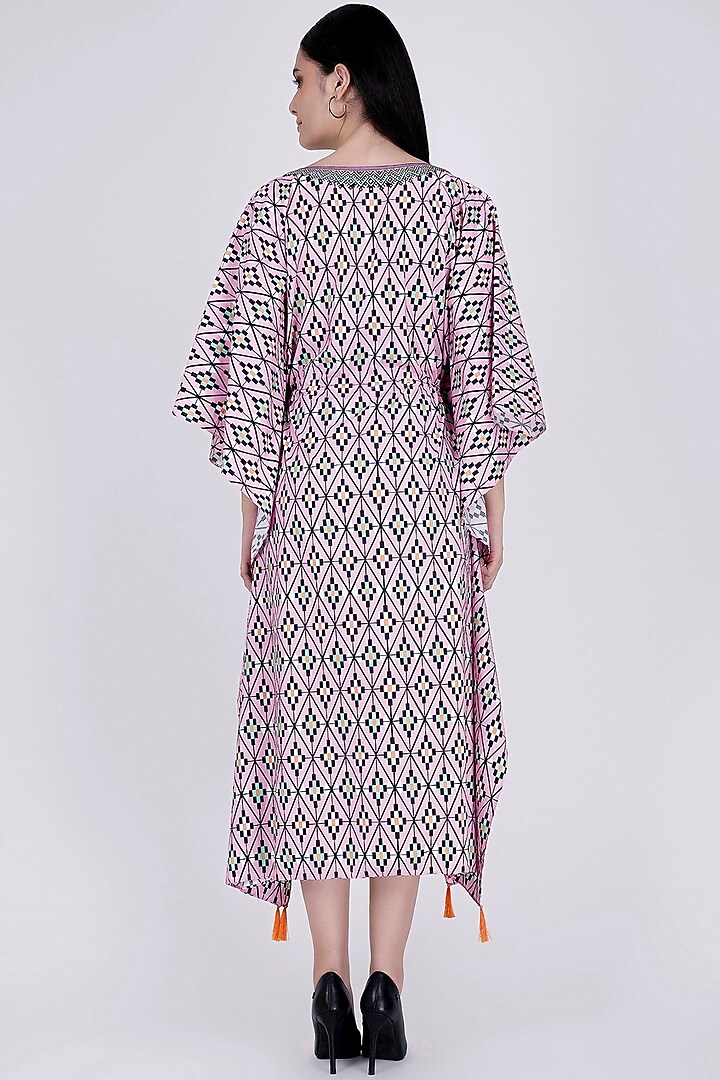 Candy Pink Moroccan Printed Kaftan by First Resort by Ramola Bachchan at Pernia's Pop Up Shop