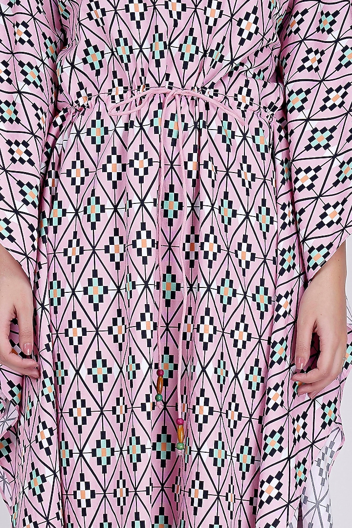 Candy Pink Moroccan Printed Kaftan by First Resort by Ramola Bachchan at Pernia's Pop Up Shop
