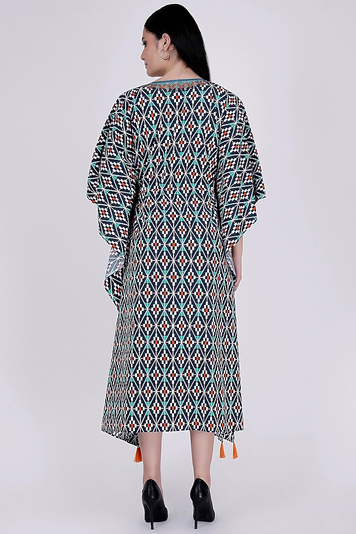 Charcoal Moroccan Printed Kaftan by First Resort by Ramola Bachchan at Pernia's Pop Up Shop