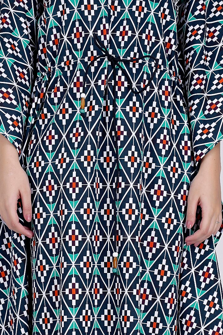 Charcoal Moroccan Printed Kaftan by First Resort by Ramola Bachchan at Pernia's Pop Up Shop