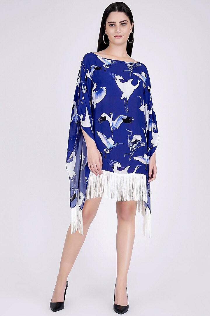 Cobalt Blue Printed Tunic by First Resort by Ramola Bachchan