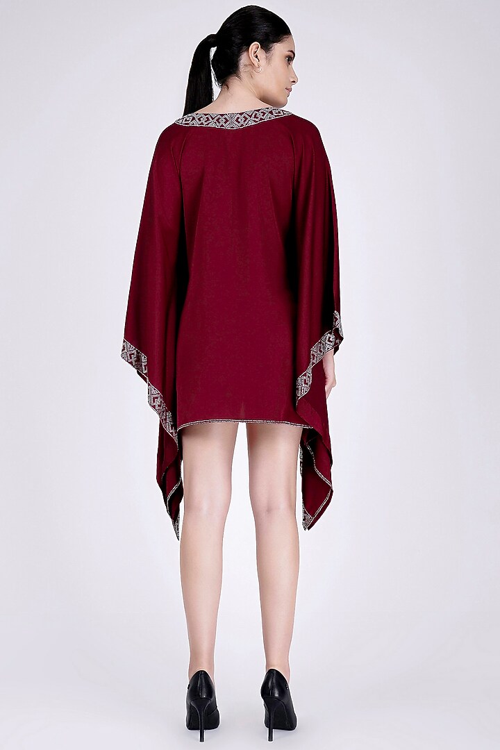 Maroon Embellished Tunic by First Resort by Ramola Bachchan at Pernia's Pop Up Shop