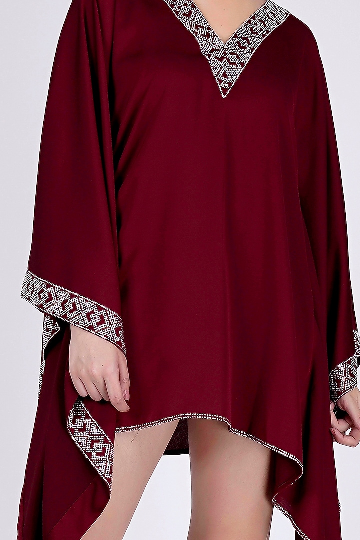 Maroon Embellished Tunic by First Resort by Ramola Bachchan at Pernia's Pop Up Shop