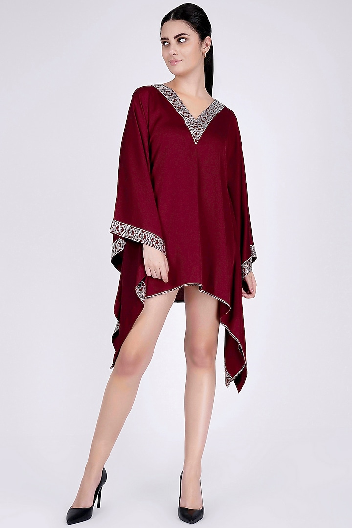 Maroon Embellished Tunic by First Resort by Ramola Bachchan at Pernia's Pop Up Shop