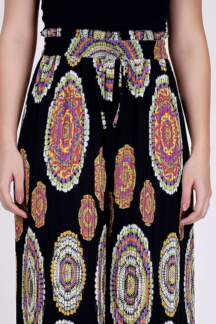 Black Printed Palazzo Pants by First Resort by Ramola Bachchan at Pernia's Pop Up Shop