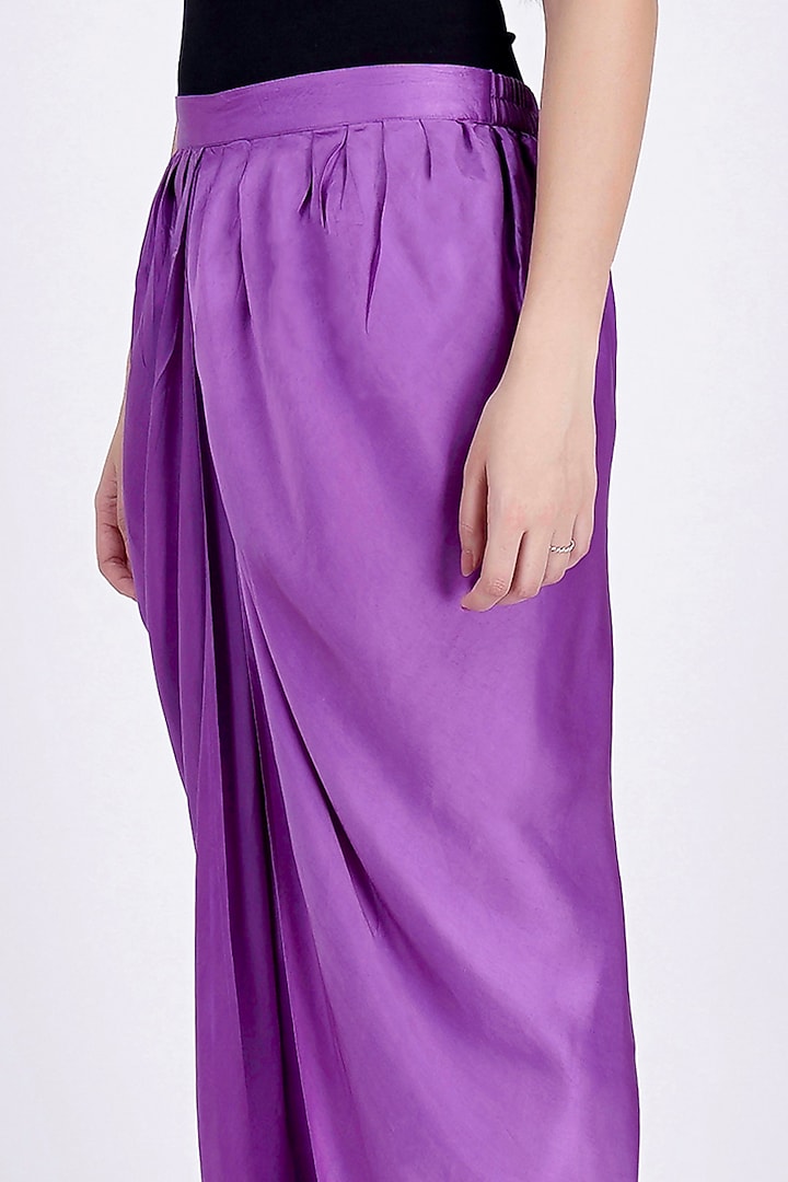 Violet Nylon Satin Tulip Pants by First Resort by Ramola Bachchan at Pernia's Pop Up Shop