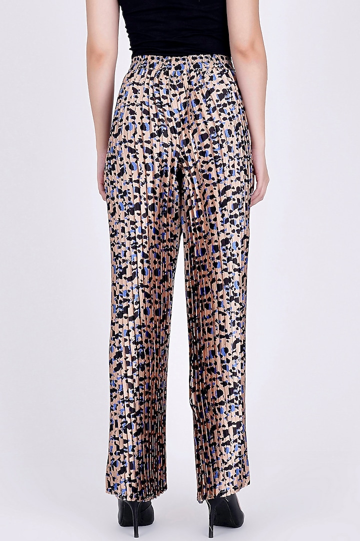 Beige Printed Palazzo Pants by First Resort by Ramola Bachchan at Pernia's Pop Up Shop