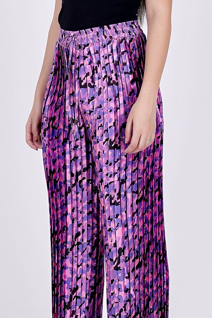 Purple Printed Palazzo Pants by First Resort by Ramola Bachchan at Pernia's Pop Up Shop