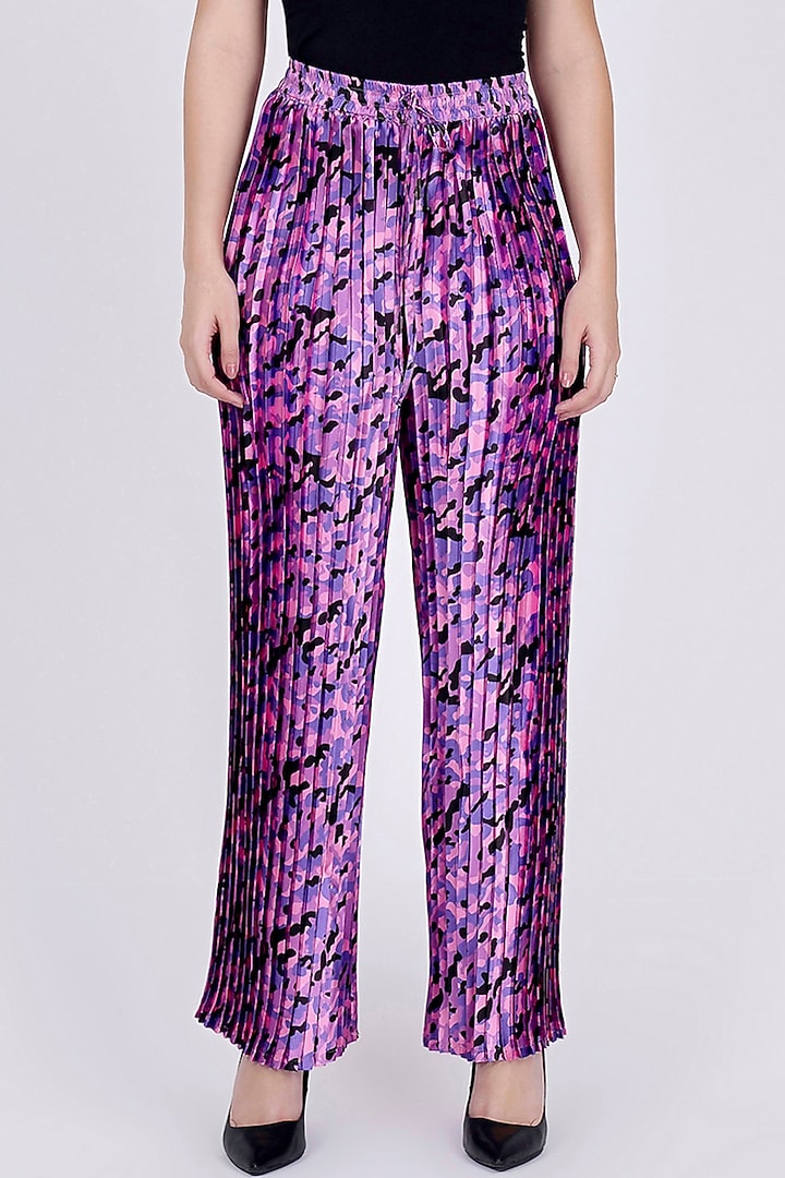 Purple Printed Palazzo Pants by First Resort by Ramola Bachchan at Pernia's Pop Up Shop