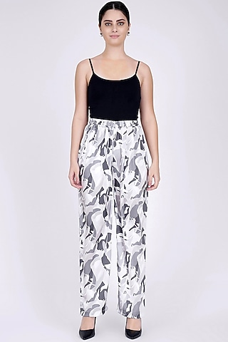 Grey Printed Pants by First Resort by Ramola Bachchan