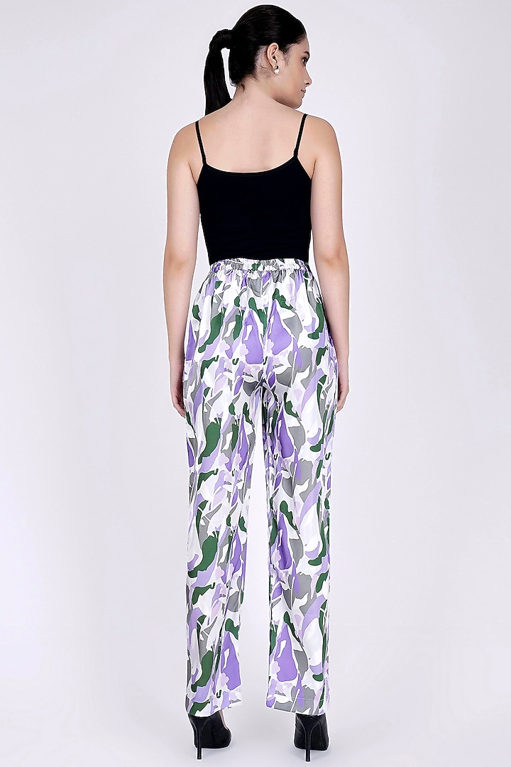 Purple Digital Printed Pants by First Resort by Ramola Bachchan at Pernia's Pop Up Shop