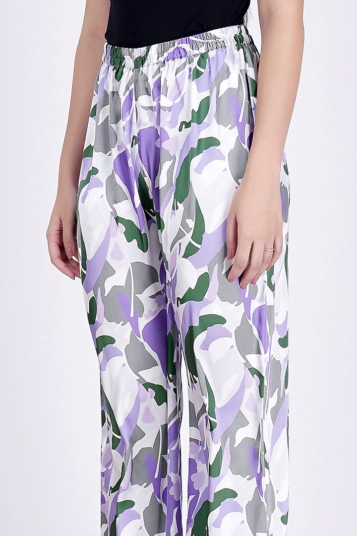 Purple Digital Printed Pants by First Resort by Ramola Bachchan at Pernia's Pop Up Shop