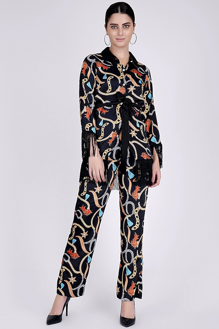Black Printed Co-Ord Set by First Resort by Ramola Bachchan at Pernia's Pop Up Shop